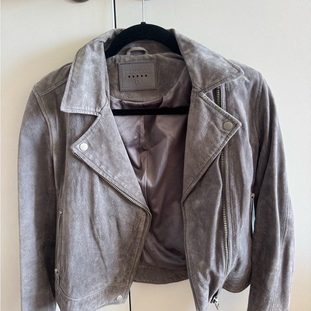 Blank NYC Gray Suede Moto Jacket